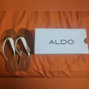 Aldo Women's White and Brown Sandals